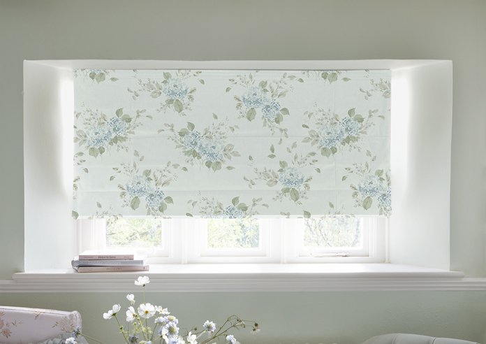 Shabby Chic by Rachel Ashwell Belle Hydrangea, Duck Egg - Twist&Fit Roman Blind - Image 3